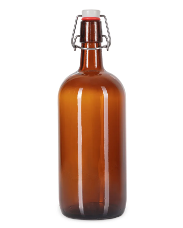 Бутылка стеклянная темная под бугельную пробку 1000 мл - Под заказ