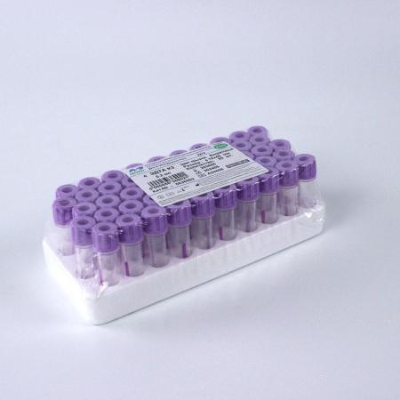 Микропробирки без капилляра с ЭДТА К3, 0,2 мл, 10х45 мм, пластик, для взятия капиллярной крови, для гематологических исследований, упаковка 50 шт