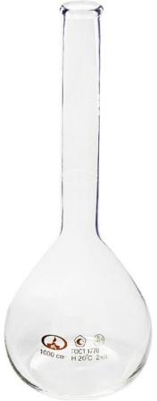 Колба мерная 1-1000-2, 1000 мл, 2 класс точности, без пробки, 1 шт - В наличии