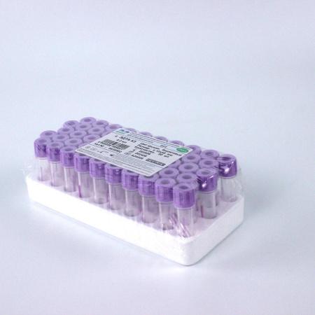 Микропробирки без капилляра с ЭДТА К3, 0,2 мл, 10х45 мм, пластик, для взятия капиллярной крови, для гематологических исследований, упаковка 50 шт