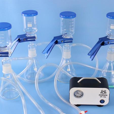 Многоканальная система вакуумной фильтрации 5Drops: "Multi-Filter Manifold" на 4 установки по 1000 мл + мембранный насос VP-10