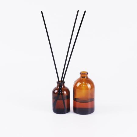 Флаконы 50 мл для диффузоров, тёмное литое стекло, 81 шт/упак, G20, гладкое горло, с резиновыми пробками