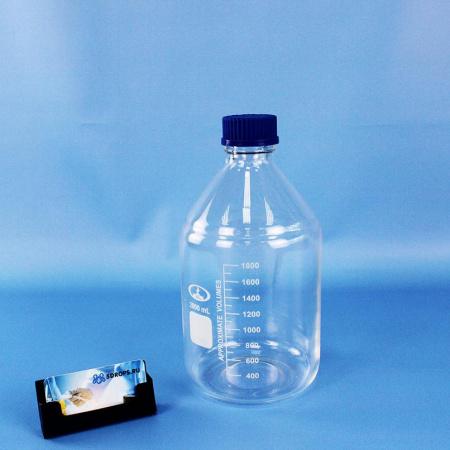 Банка для реактивов, 2000 мл, светлое стекло, градуированная Банка для реактивов, 2000 мл, светлое стекло, градуированная