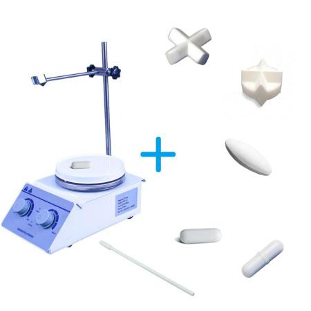 Комплект: Магнитная мешалка с нагревом 5drops-10 до 2 литров + 5 якорей - В наличии