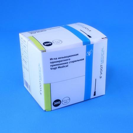 Игла инъекционная стерильная G 30 (0,3*13) (Упаковка 100 шт) ,Vogt Medical