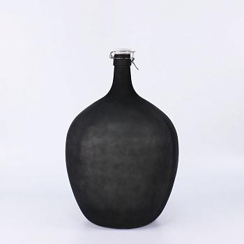 Бутыль 25л "Винная" Черная с бугельной крышкой