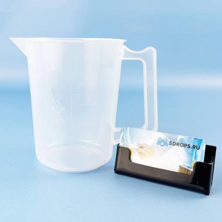 Мензурка (Стакан) с ручкой 5drops-1000, на 1000 мл, полипропилен, градуированная