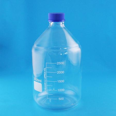 Банка для реактивов 5drops GL45, 3000 мл, стекло Boro 3.3, светлое стекло, с винтовой крышкой, градуированная - В наличии