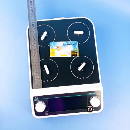 4-х местная магнитная мешалка без нагрева c ЖК-дисплеем 5Drops-MMS-4PRO на 500 мл