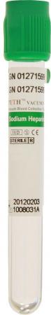 Пробирки вакуумные с натрий гепарином, 9 мл, 16х100 мм, 100 шт, пластик, для исследования плазмы, Puth - Под заказ