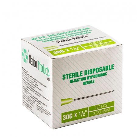 Игла инъекционная стерильная G 30 (0,3*13) SF, упаковка 100 шт