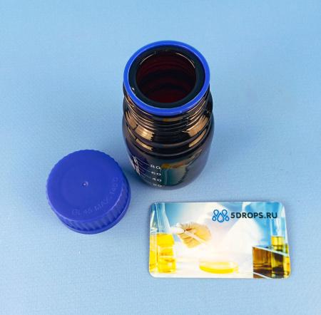 Банка для реактивов 5drops GL45, 100 мл, стекло Boro 3.3, темное стекло, с винтовой крышкой, градуированная