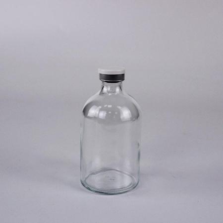 Флакон 100 мл инъекционный, светлое стекло 3-го класса, 5drops-ФЛС1-100, круглый скат, 63 шт, G20, гладкое горло, без пробки