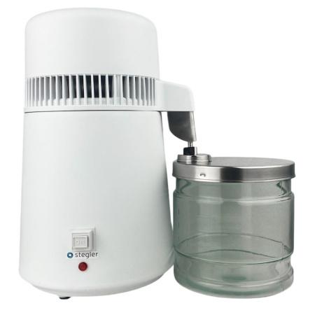 Электрический аквадистиллятор 1 л/ч, пластиковый белый корпус, стеклянный сборник - В наличии